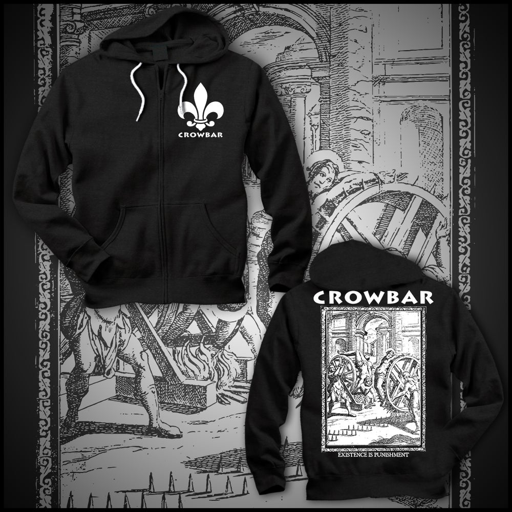 CROWBAR "EXISTENCE" BLACK ZIP UP HOODIE
