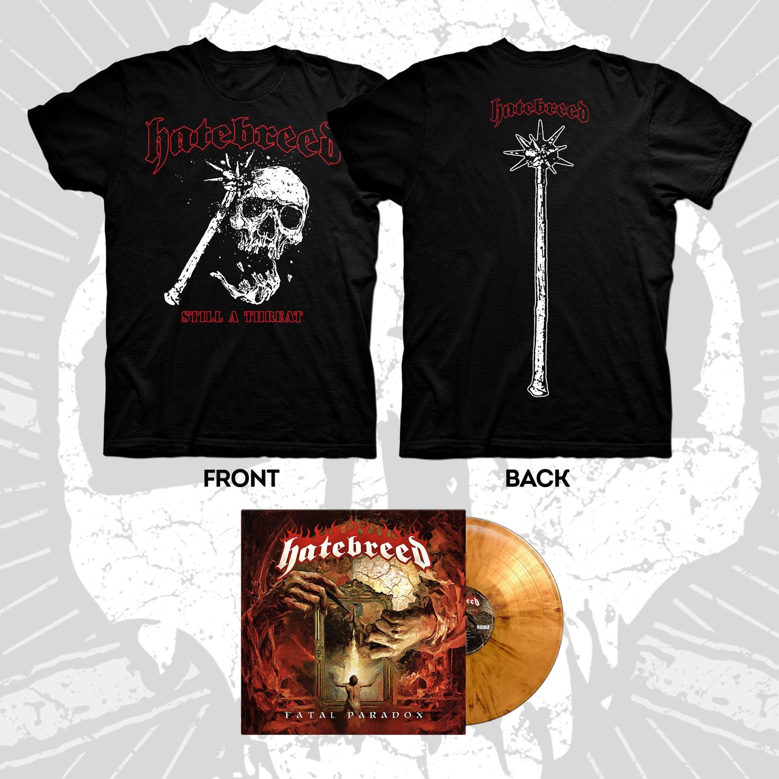 Hatebreed Still A Threat shirt and Fatal Paradox Orange Marble vinyl