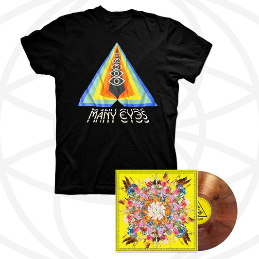 Many Eyes Quad Eye shirt + Combust 12 inch dusk vinyl bundle