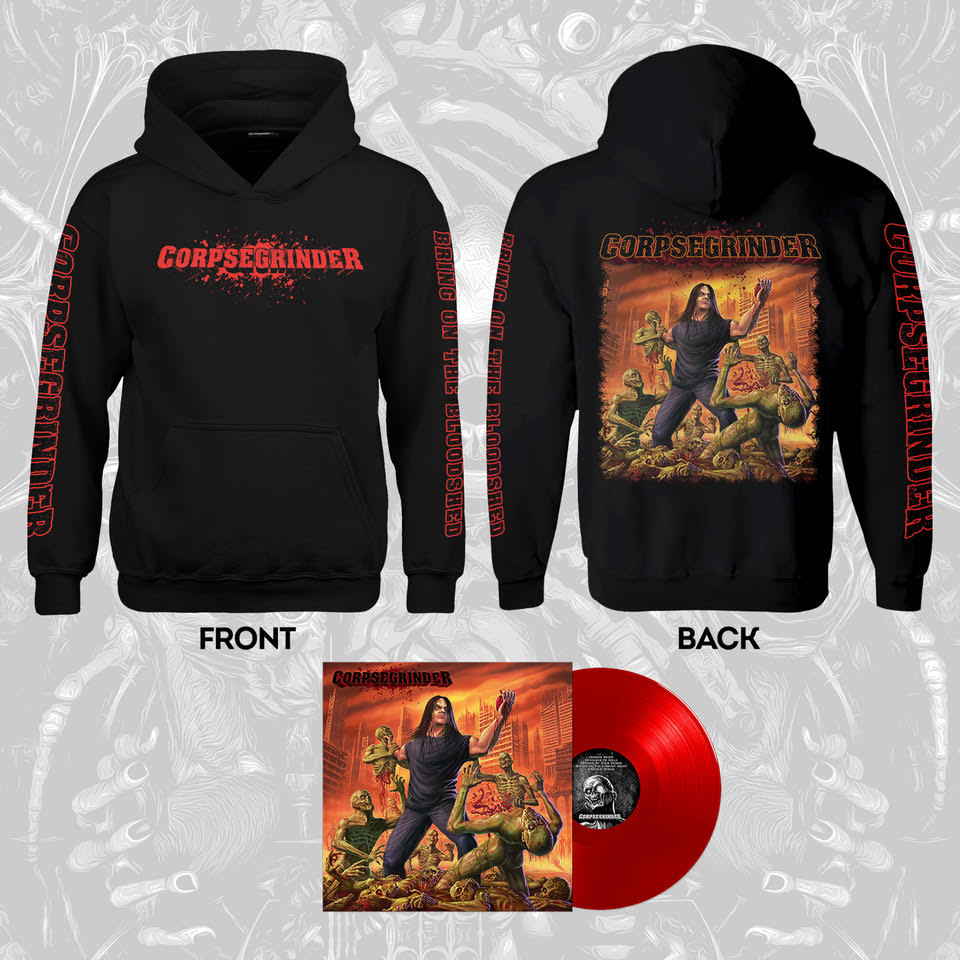 Corpsegrinder Pullover Hoodie + Red Color VINYL!!!!!!